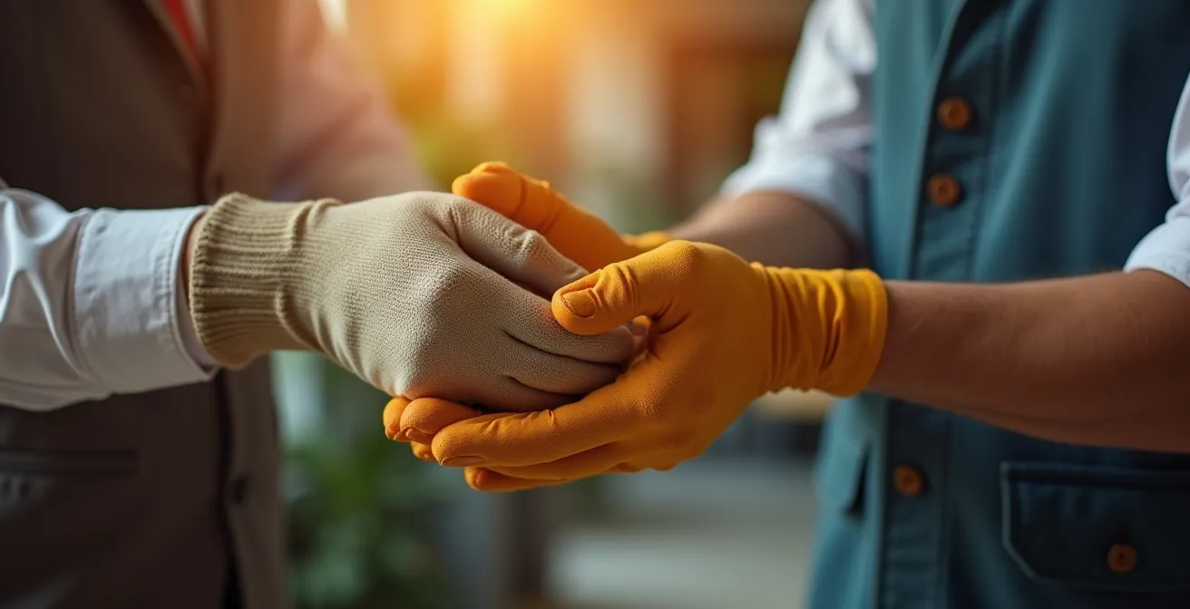 Mains protectrices symbolisant la sécurité et la confiance