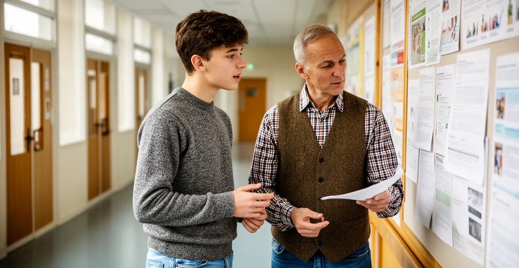 Jeune en discussion avec un conseiller d'orientation dans une MFR