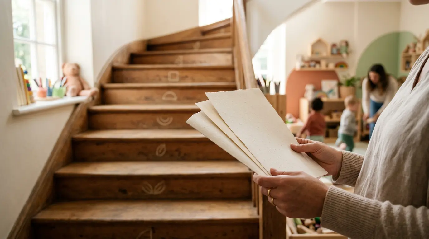 Parcours professionnel ascendant d'une professionnelle de la petite enfance visualisant l'évolution de carrière