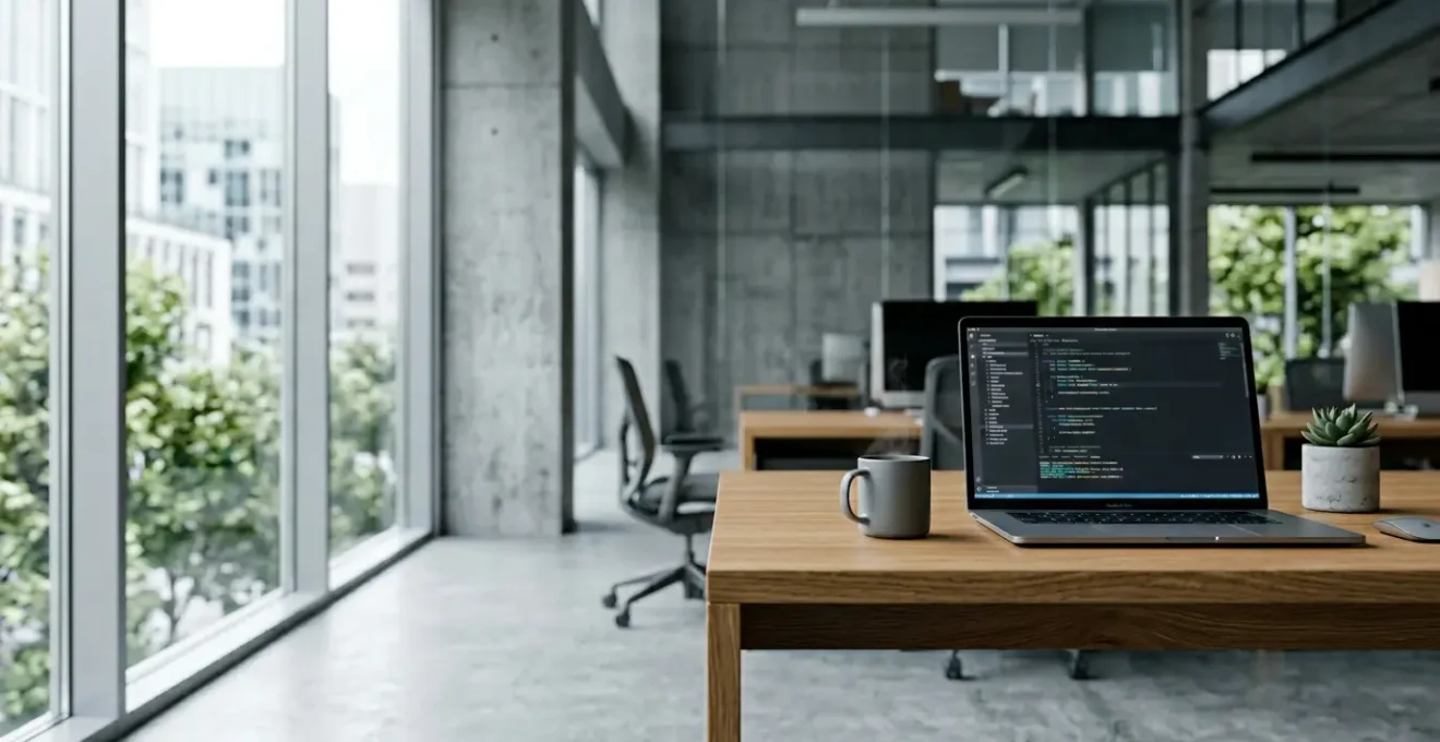 Professionnel IT travaillant sur plusieurs écrans dans un bureau moderne