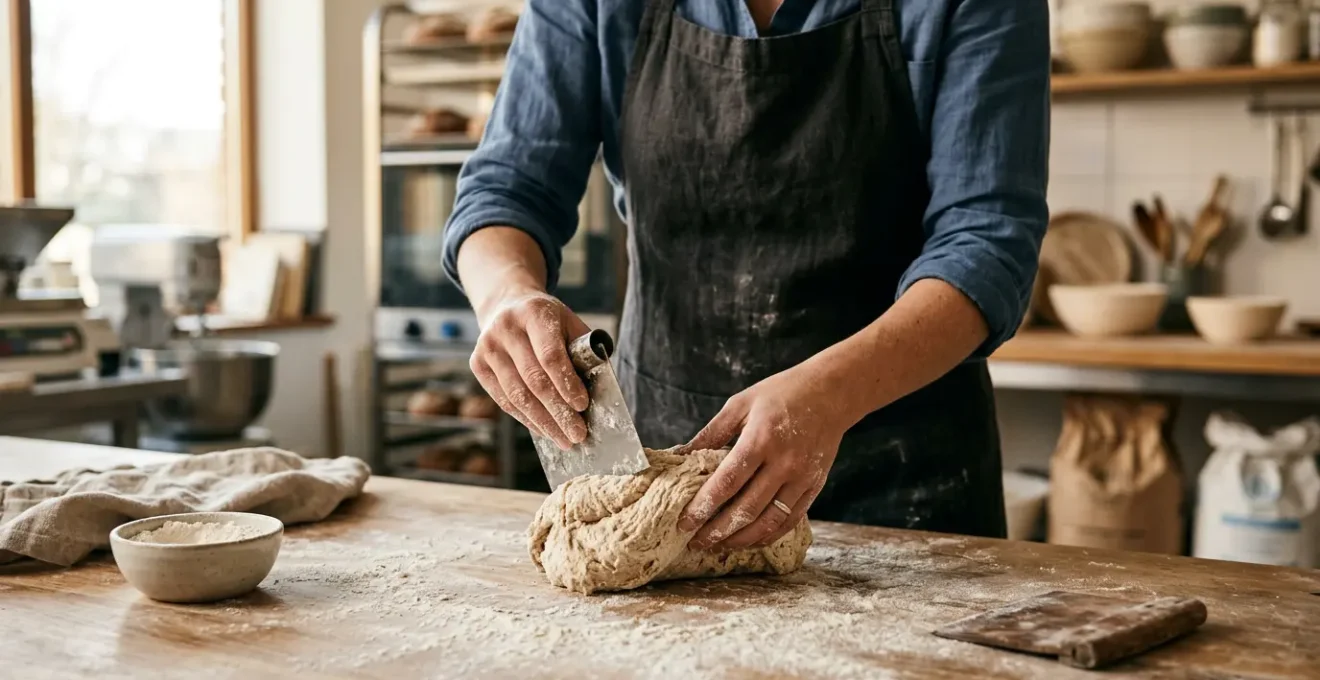Apprenti artisan en formation dans un environnement professionnel des métiers de bouche