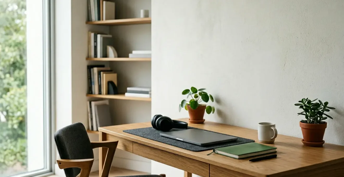 Environnement de formation en ligne moderne avec espace de travail minimaliste et technologie d'apprentissage autonome