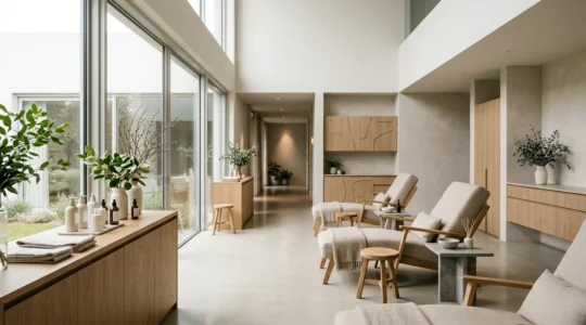 Ambiance professionnelle d'un institut de beauté moderne et rentable